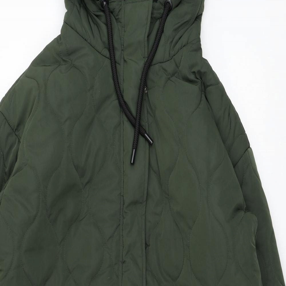 F&F Womens Green   Parka Coat Size 14  Zip