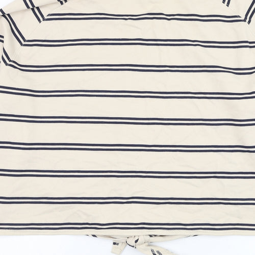 F&F Womens Beige Striped Cotton Pullover Sweatshirt Size 16  Pullover - Knot front