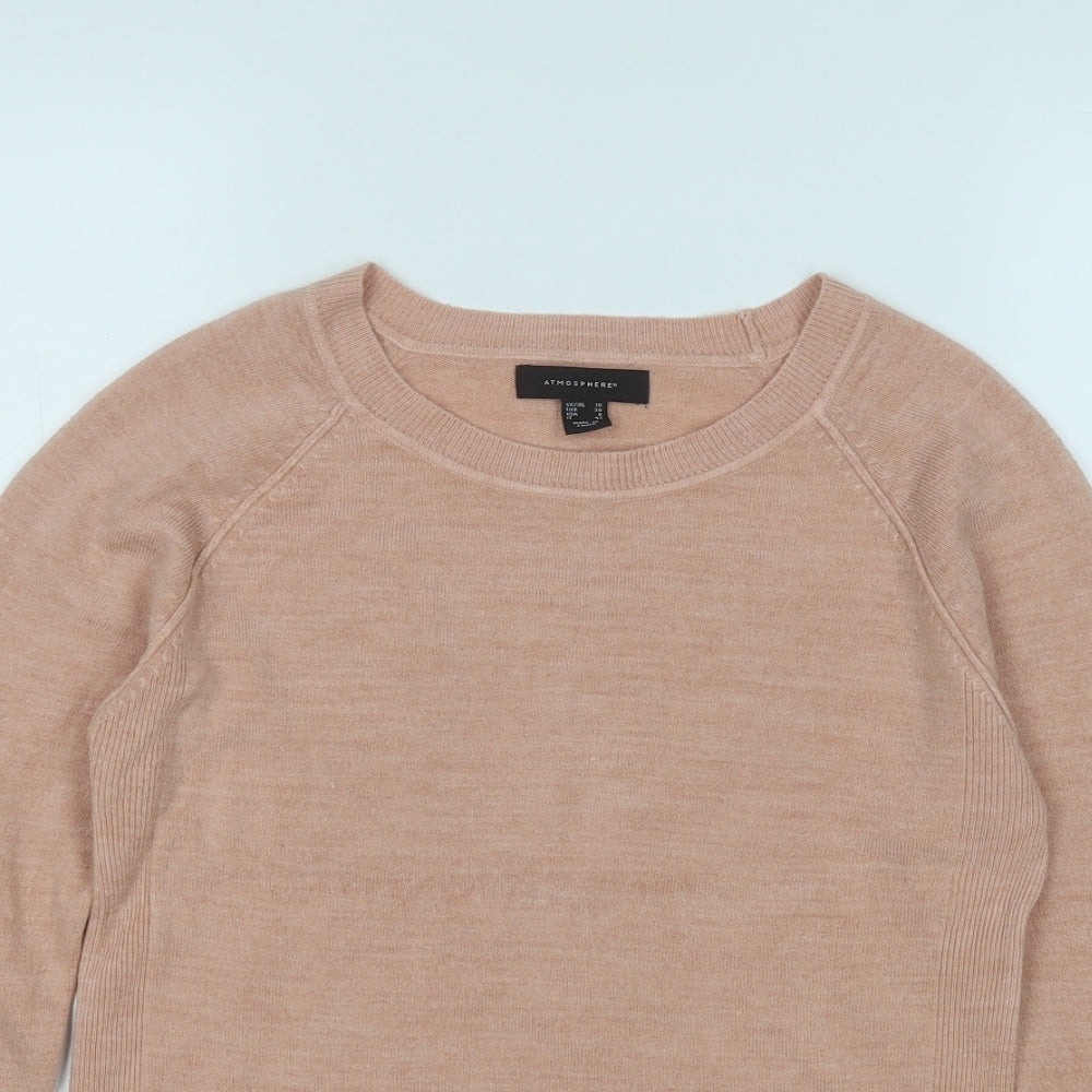 Atmosphere Womens Pink Round Neck  Acrylic Pullover Jumper Size 10