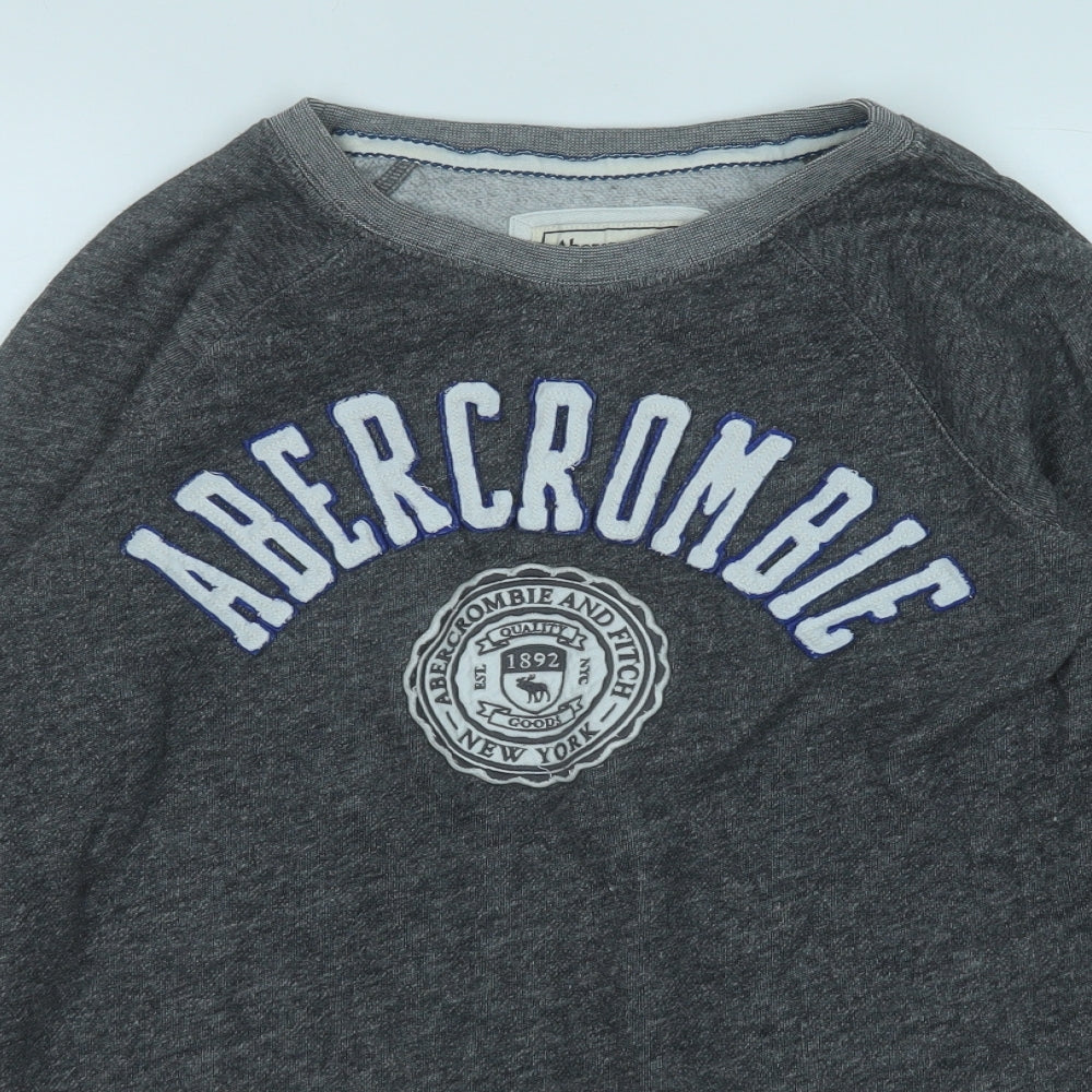 Abercrombie & Fitch Womens Grey  Cotton Pullover Sweatshirt Size S