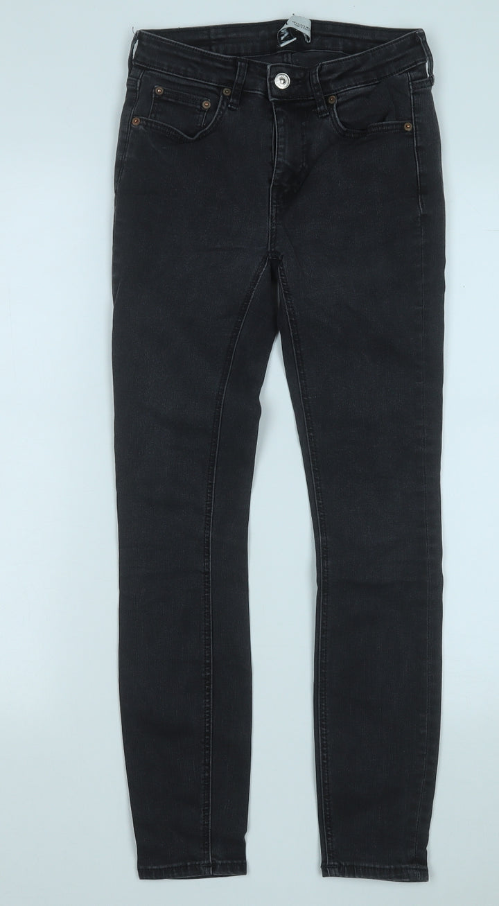Zara Womens Grey Cotton Mom Jeans Size 6 L26 in Regular