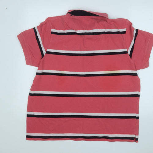 STONE BAY Mens Pink Striped Cotton  Polo Size XL Collared