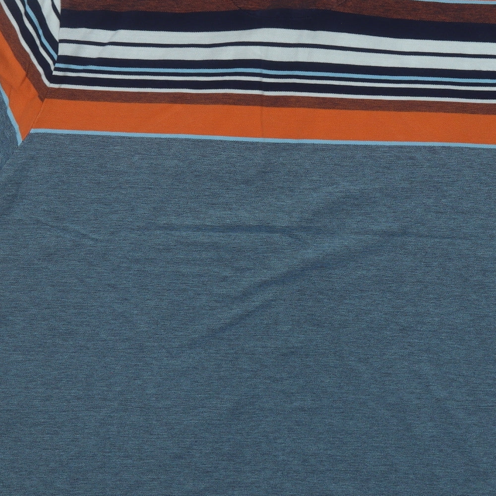 NEXT Mens Multicoloured Striped Cotton  Polo Size 2XL Collared