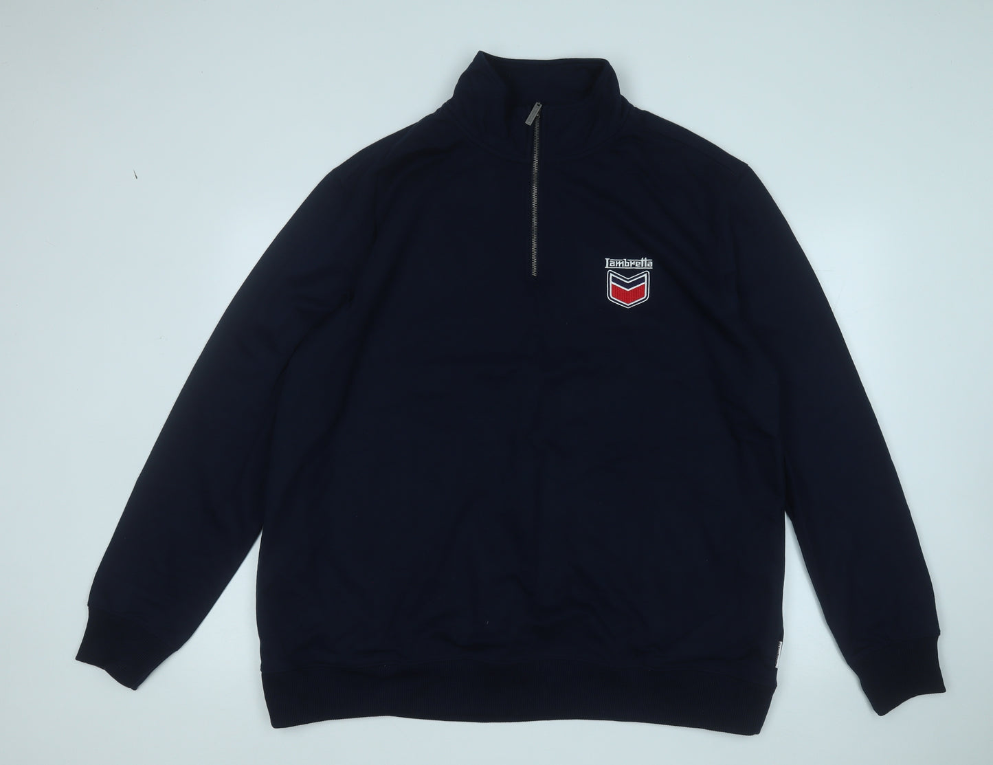 Lambretta Mens Blue  Cotton Henley Sweatshirt Size 3XL