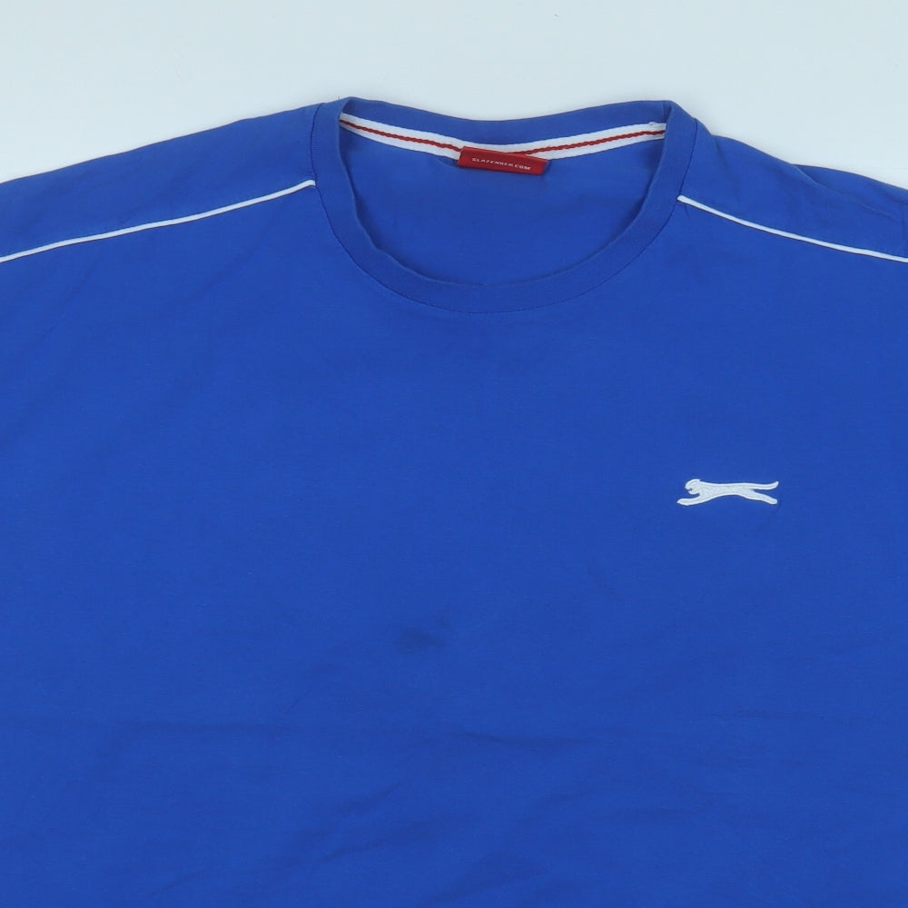 Slazenger Mens Blue  Cotton  T-Shirt Size 3XL Round Neck