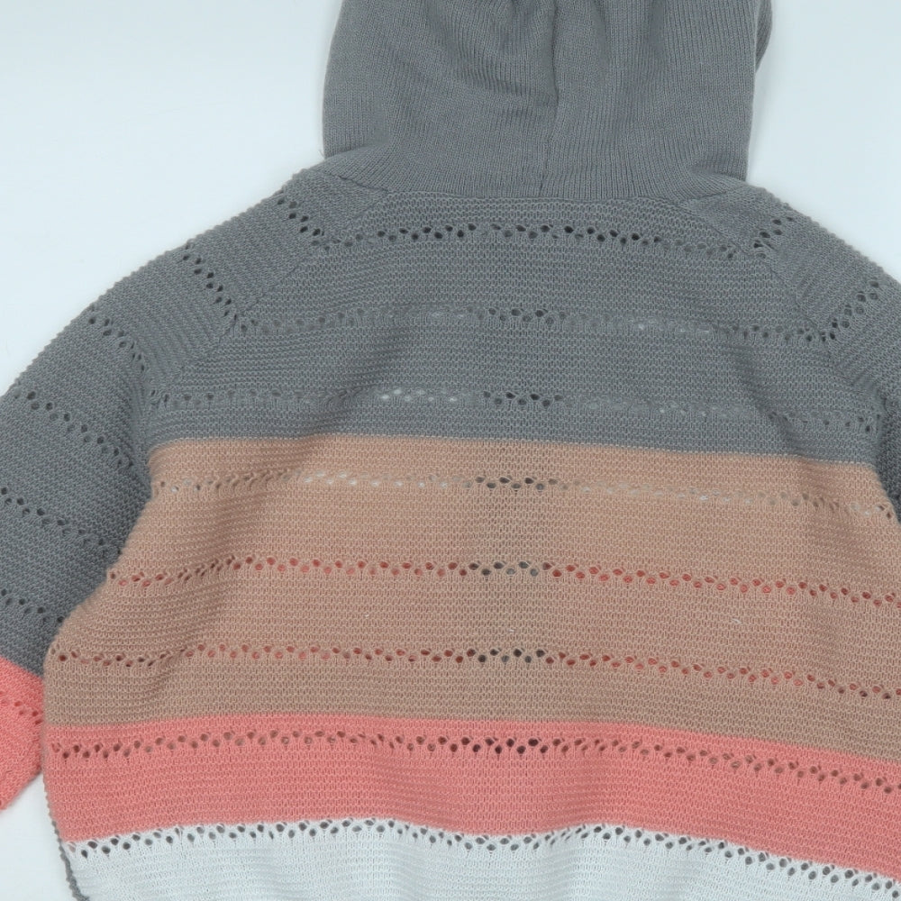 SheIn Womens Multicoloured Round Neck  Polyester Full Zip Jumper Size L