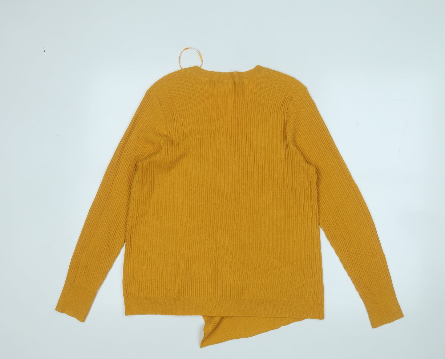 TU Womens Orange Round Neck  Acrylic Pullover Jumper Size 14