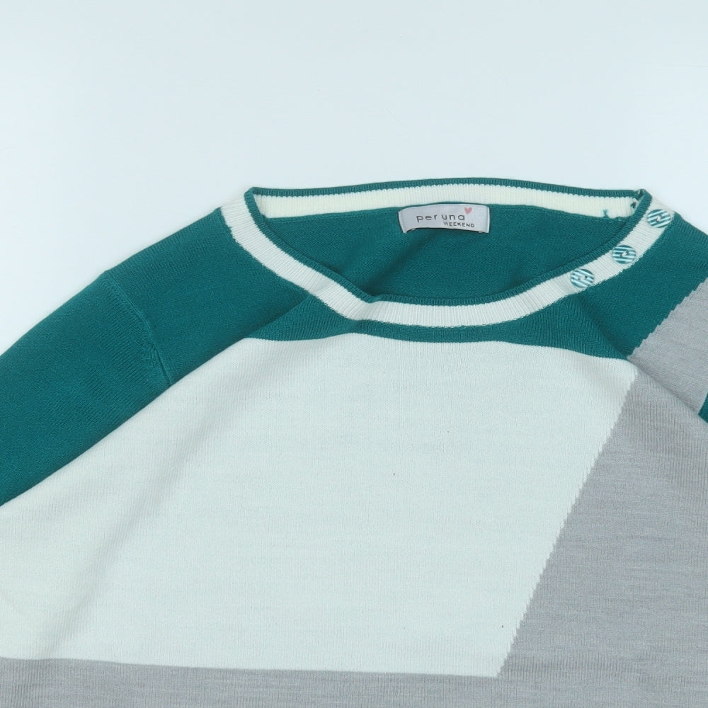 Marks and Spencer Womens Multicoloured Round Neck  Acrylic Pullover Jumper Size 14