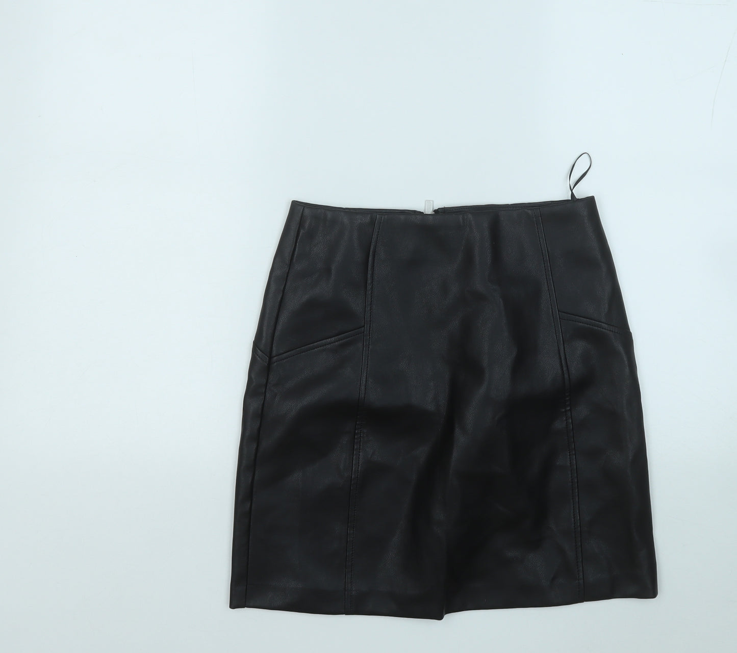 New Look Womens Black  Polyester A-Line Skirt Size 8