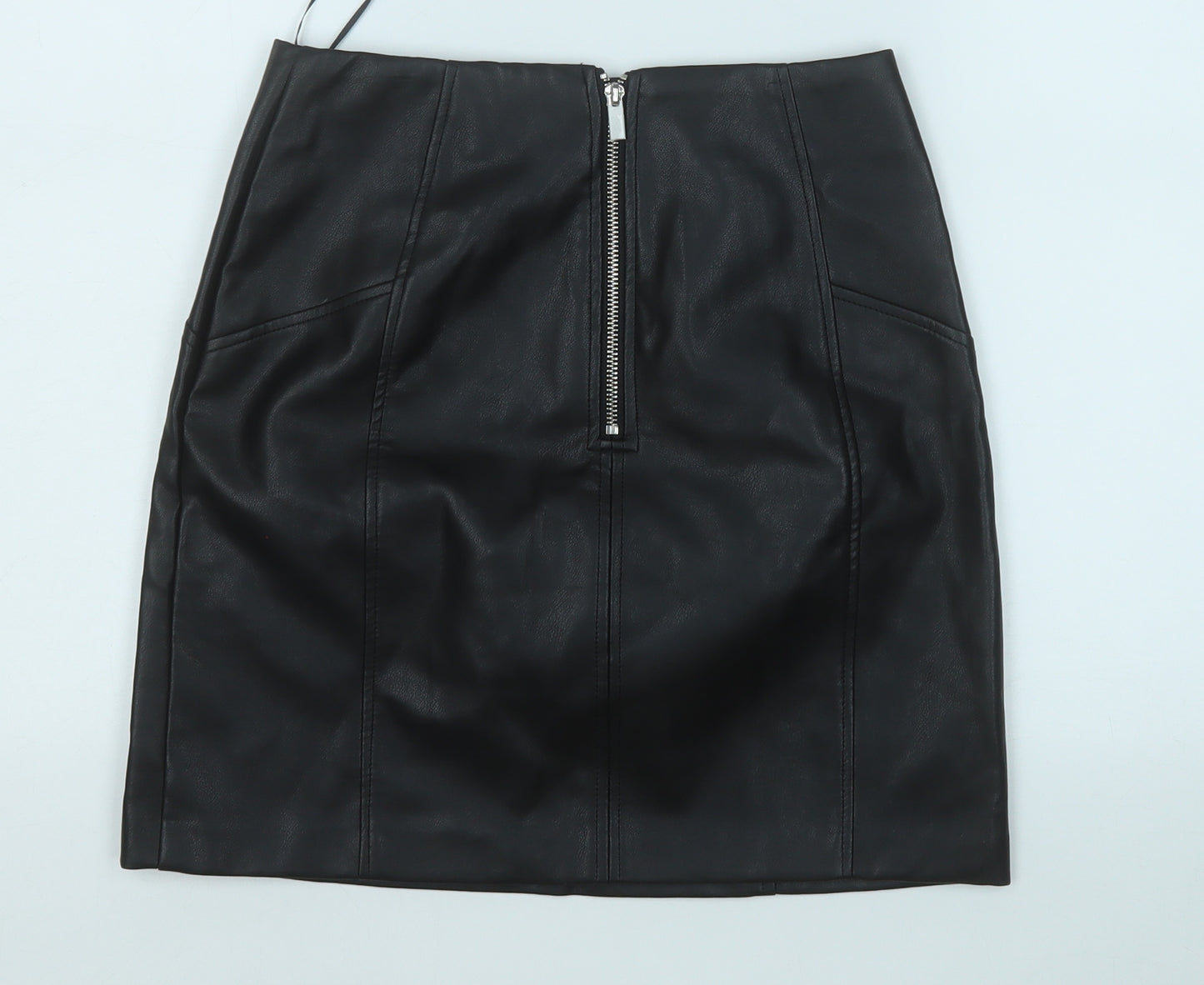 New Look Womens Black  Polyester A-Line Skirt Size 8