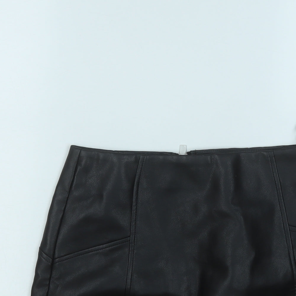 New Look Womens Black  Polyester A-Line Skirt Size 8