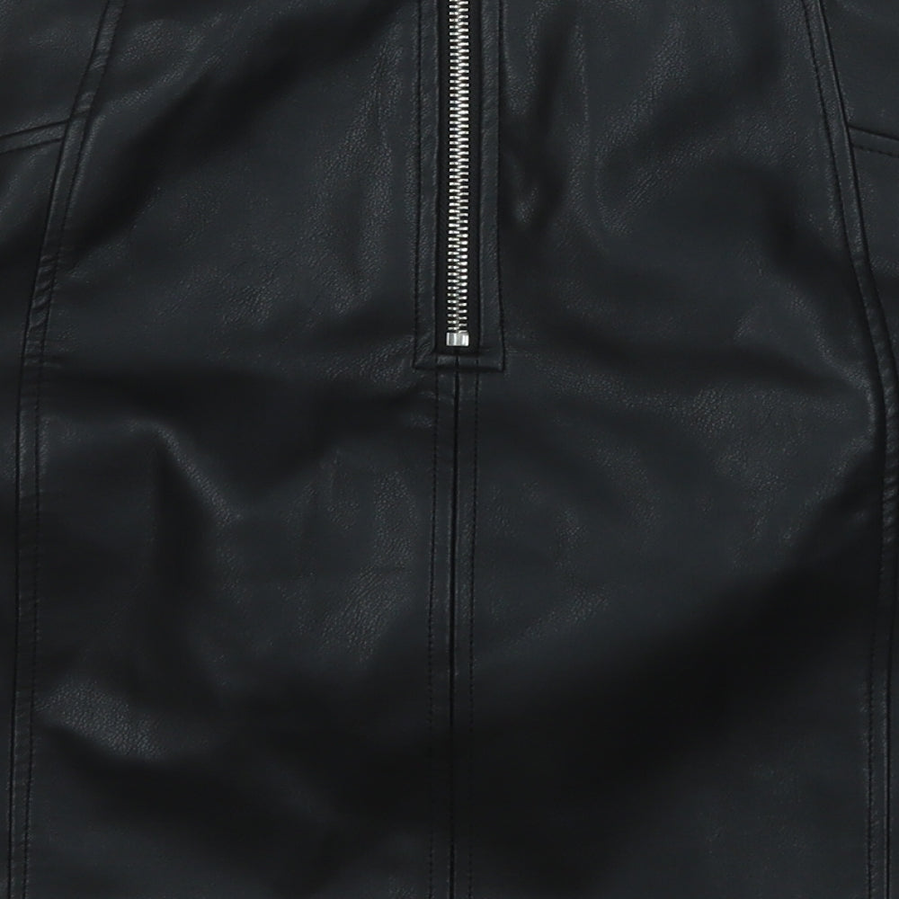 New Look Womens Black  Polyester A-Line Skirt Size 8
