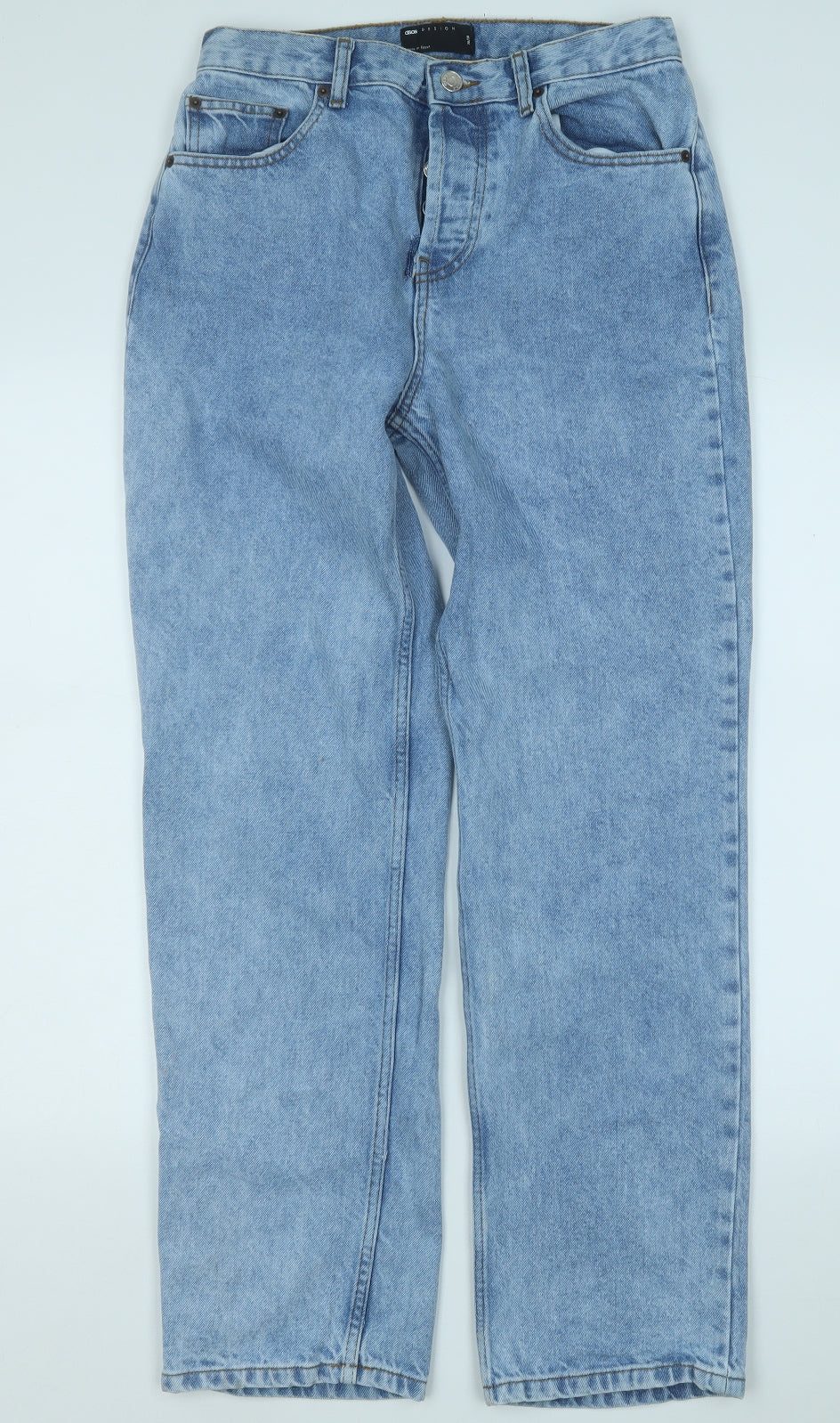 ASOS Mens Blue  Cotton Straight Jeans Size 28 in L30 in Regular