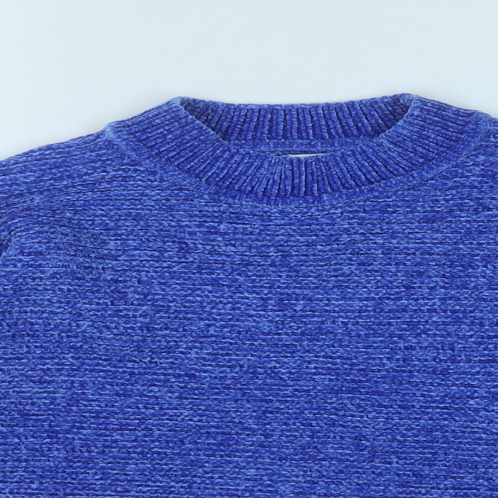 lefties Womens Blue Mock Neck  Polyester Pullover Jumper Size M