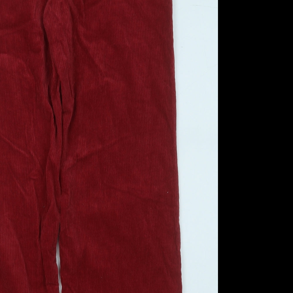 Pull&Bear Womens Red  Cotton Trousers  Size 10 L29 in Regular  - Ribbed