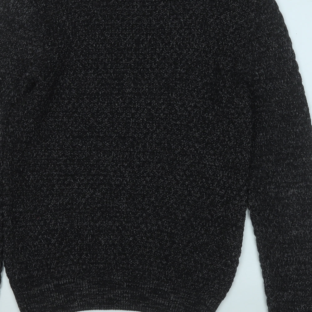 Primark Mens Black Round Neck  Cotton Pullover Jumper Size S