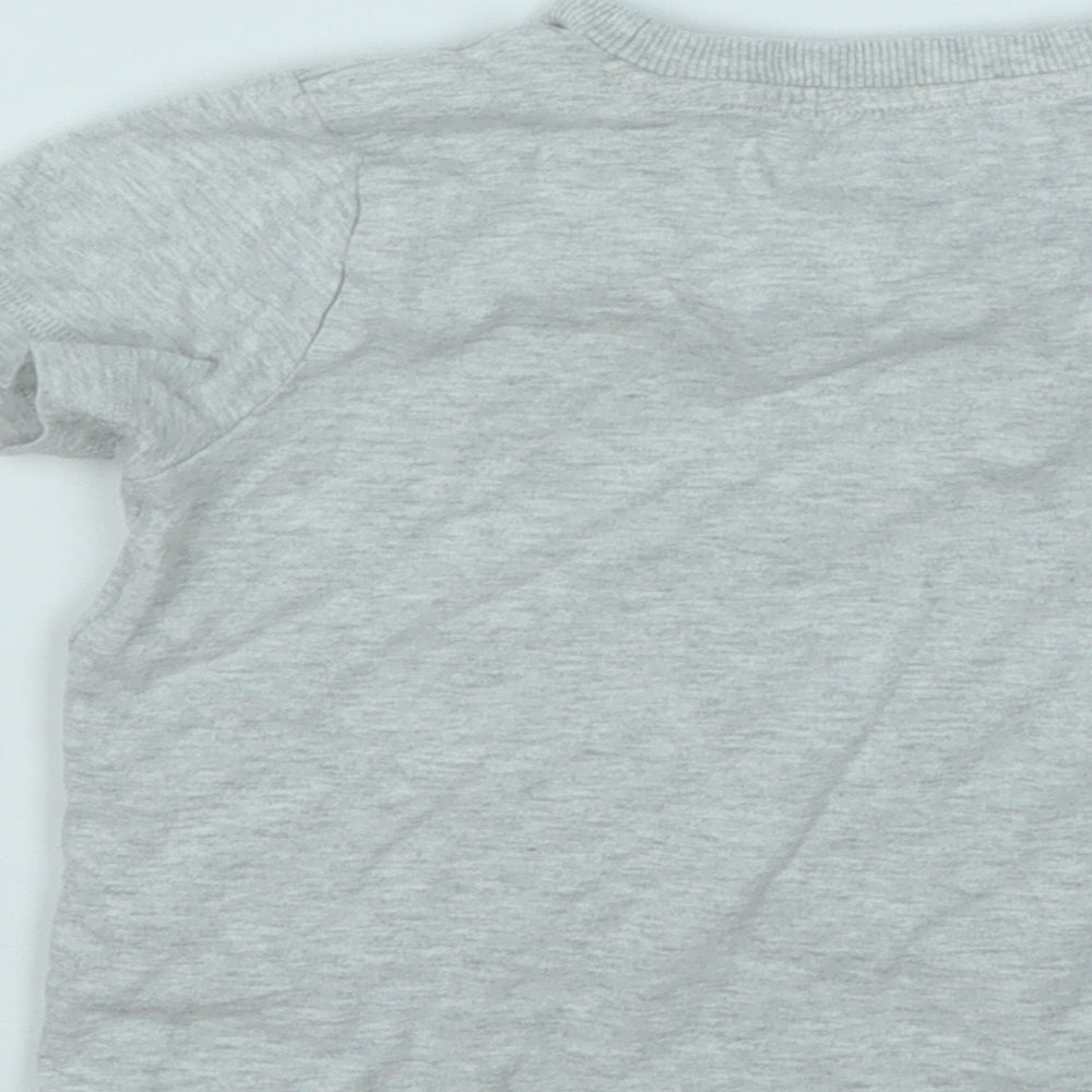 F&F Boys Grey  Cotton Basic T-Shirt Size 18-24 Months Round Neck  - Lion