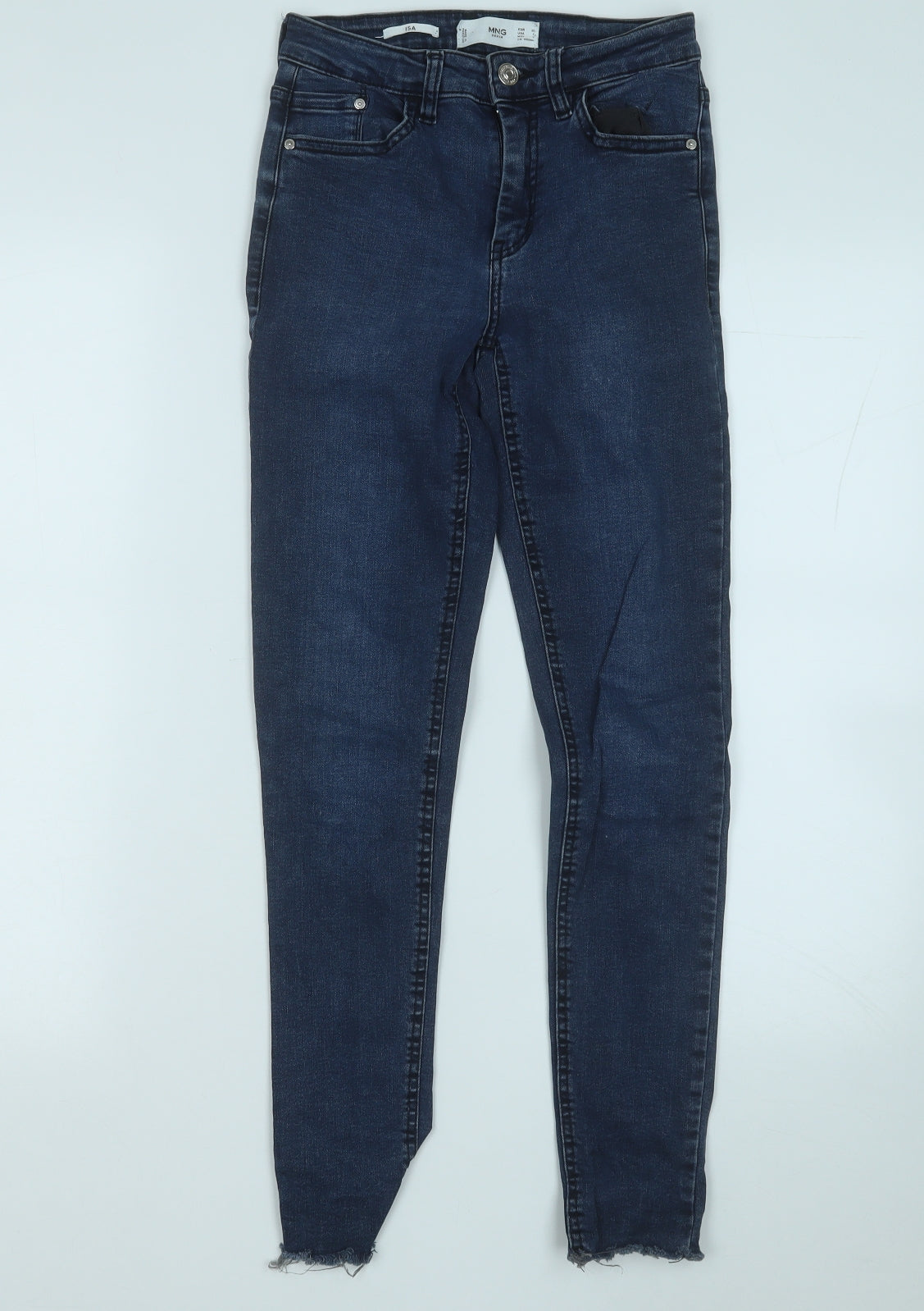 Mango Womens Blue  Cotton Skinny Jeans Size 4 L26 in Regular