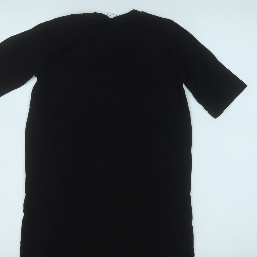 Hype Girls Black  Cotton T-Shirt Dress  Size 9 Years  Round Neck