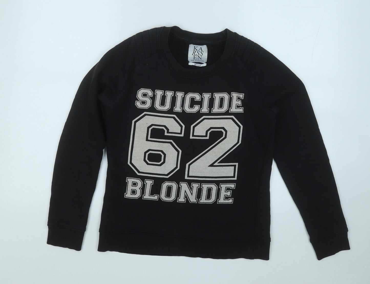 Zoe Karssen Womens Black  Cotton Pullover Sweatshirt Size M   - Suicide Blonde