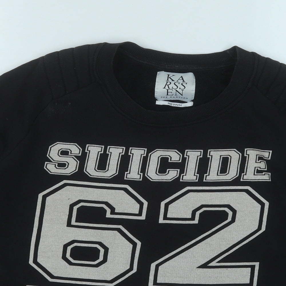 Zoe Karssen Womens Black  Cotton Pullover Sweatshirt Size M   - Suicide Blonde
