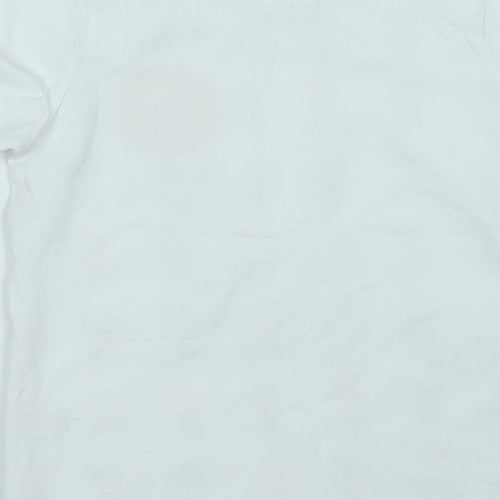sport relief Boys White Geometric Cotton Basic T-Shirt Size 5-6 Years Round Neck