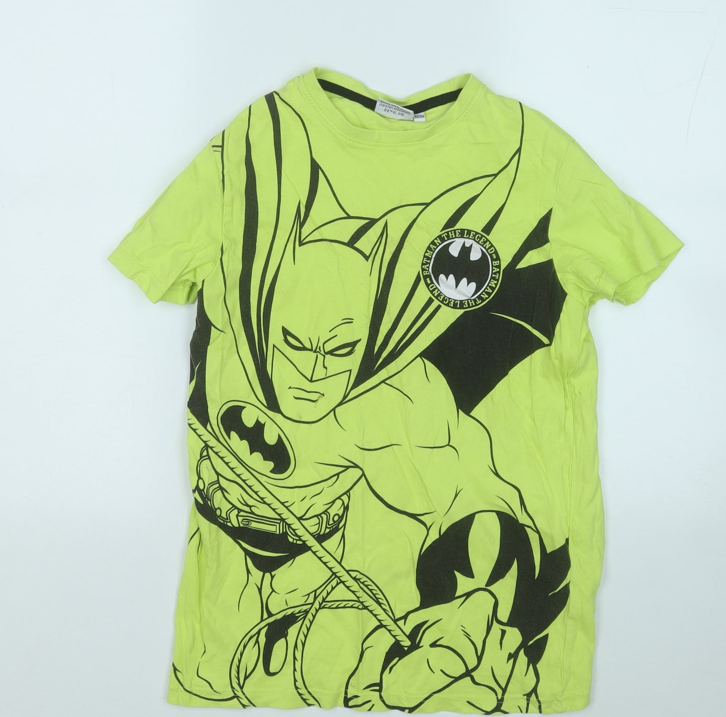 Batman Boys Yellow  Cotton Basic T-Shirt Size 13-14 Years Round Neck