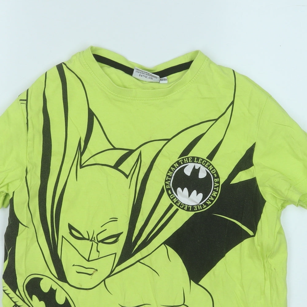 Batman Boys Yellow  Cotton Basic T-Shirt Size 13-14 Years Round Neck