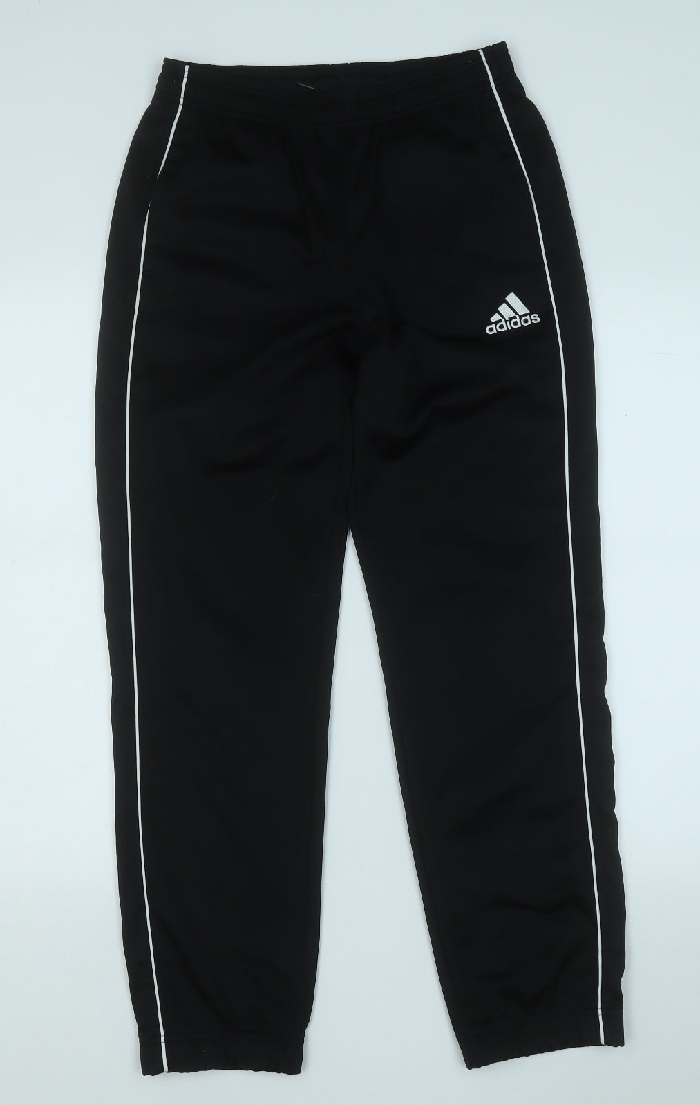 adidas Boys Black  Polyester Jogger Trousers Size 13-14 Years  Regular