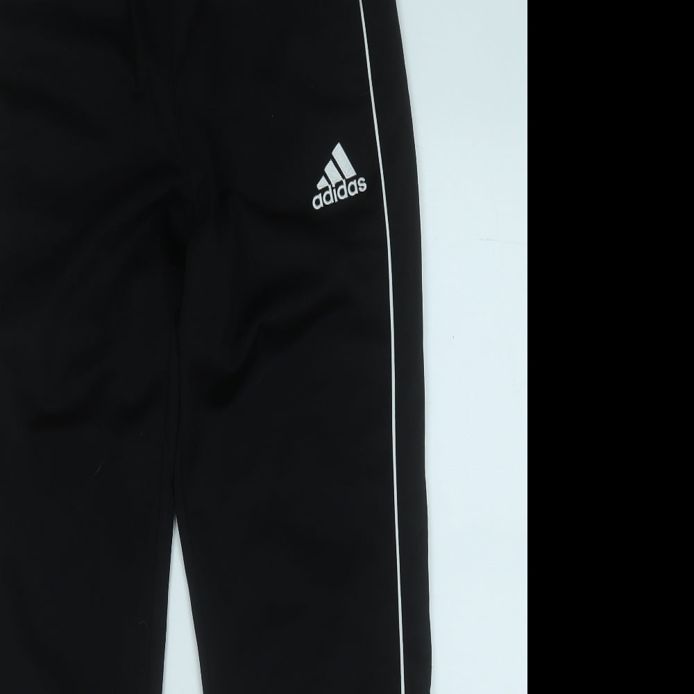 adidas Boys Black  Polyester Jogger Trousers Size 13-14 Years  Regular