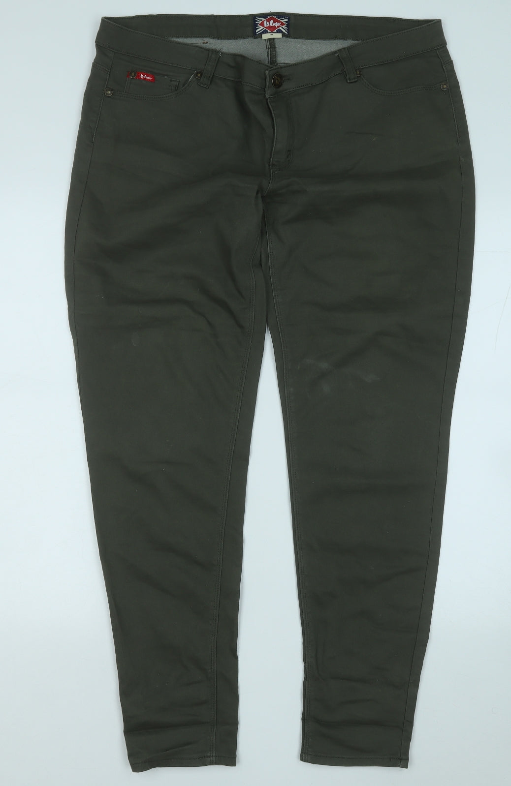 Lee Cooper Womens Green  Cotton Chino Trousers Size 18 L29 in Regular