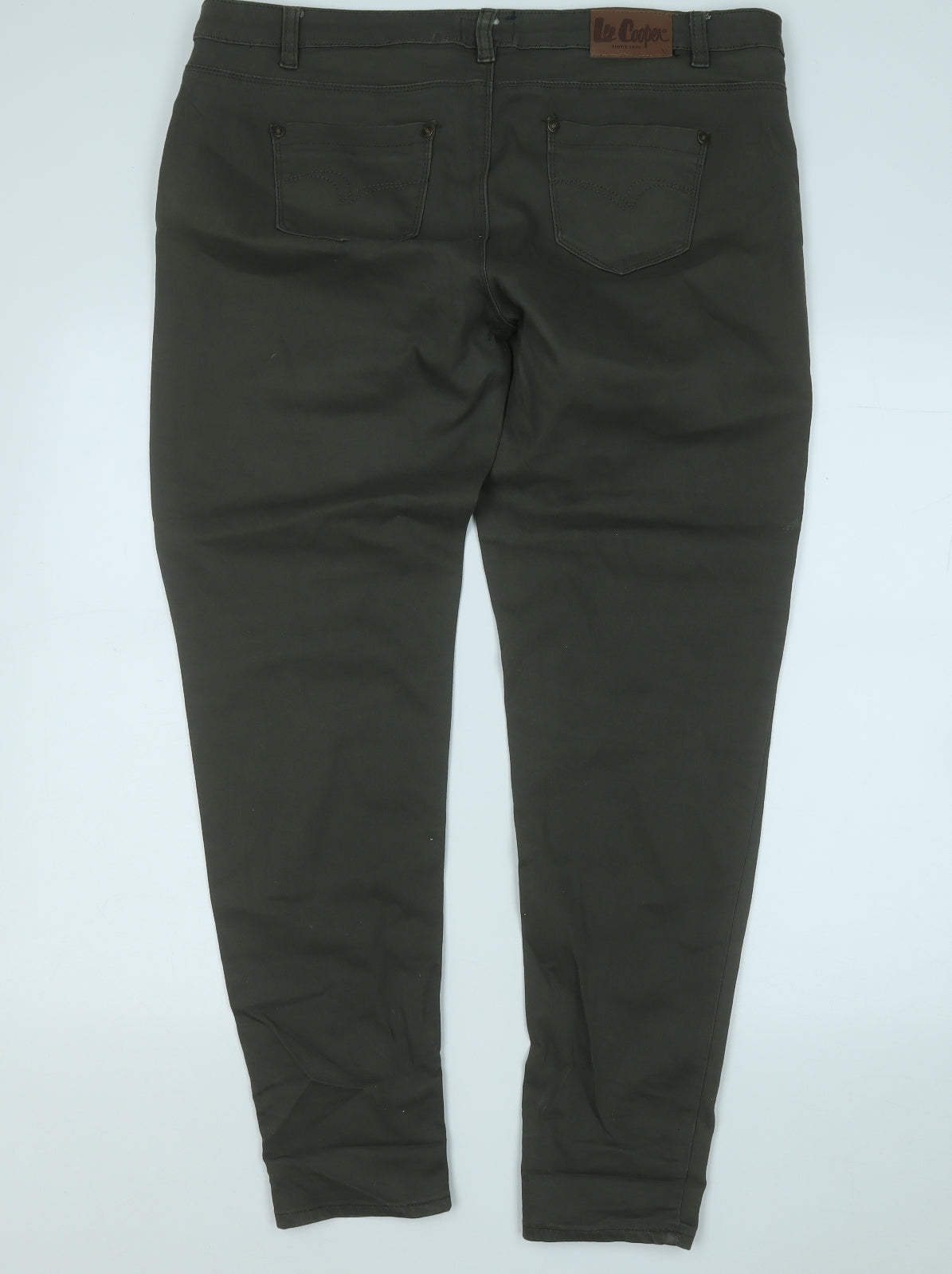 Lee Cooper Womens Green  Cotton Chino Trousers Size 18 L29 in Regular