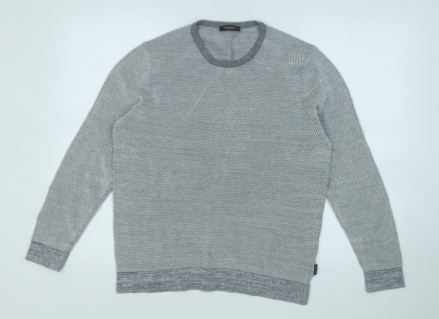 Calvin Klein Mens Grey  Cotton Pullover Sweatshirt Size L