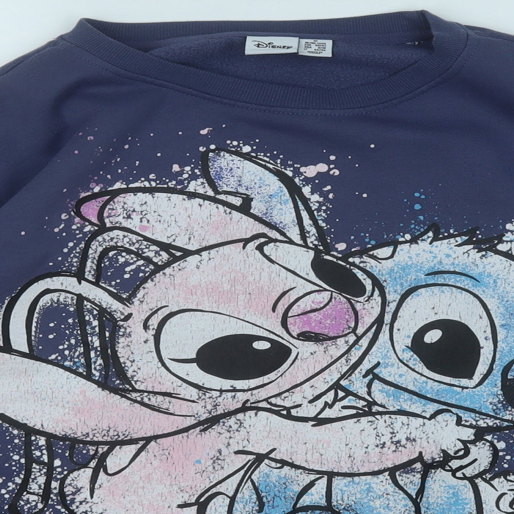 Primark Womens Blue  Polyester Pullover Sweatshirt Size M   - Stitch Disney