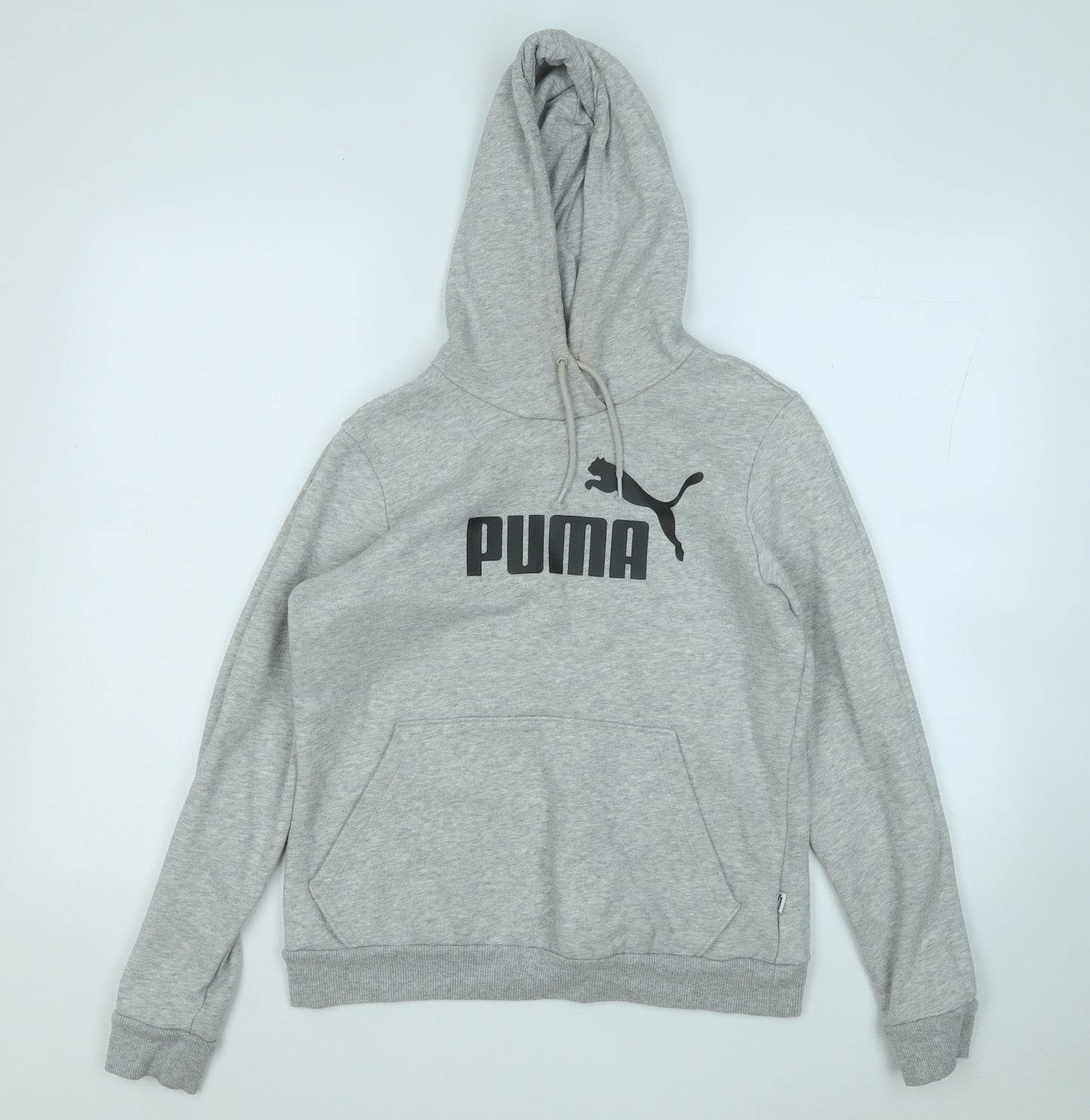 PUMA Womens Grey  Cotton Pullover Hoodie Size 12