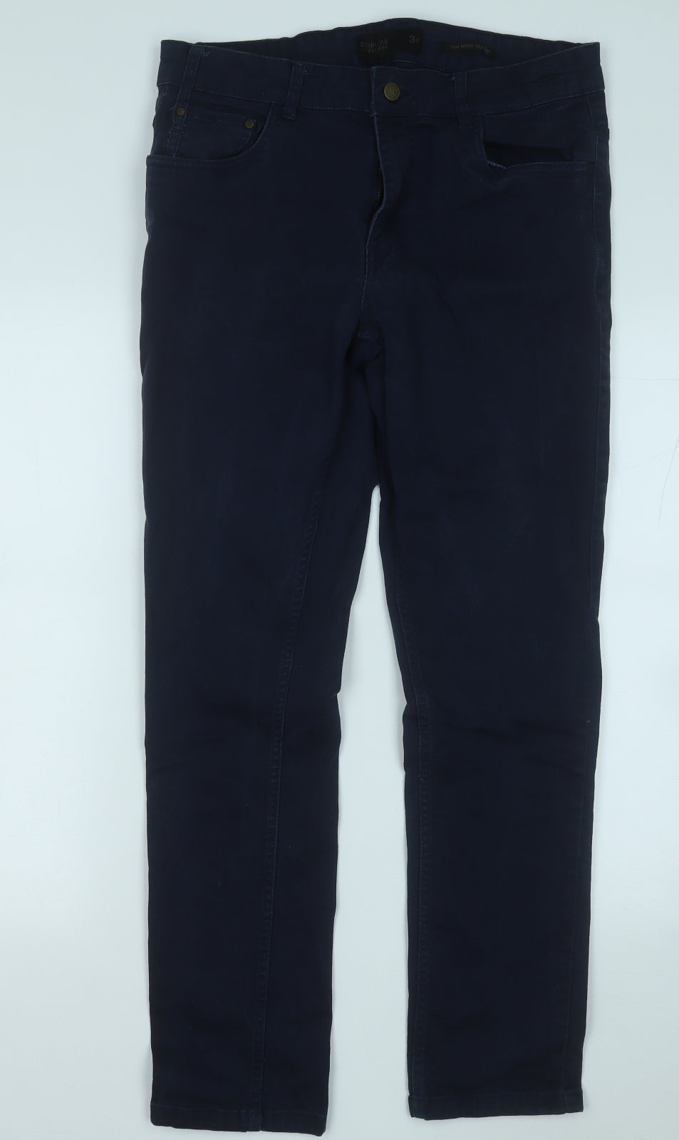 Denim Design Lab Mens Blue  Cotton Straight Jeans Size 34 in L29 in Regular