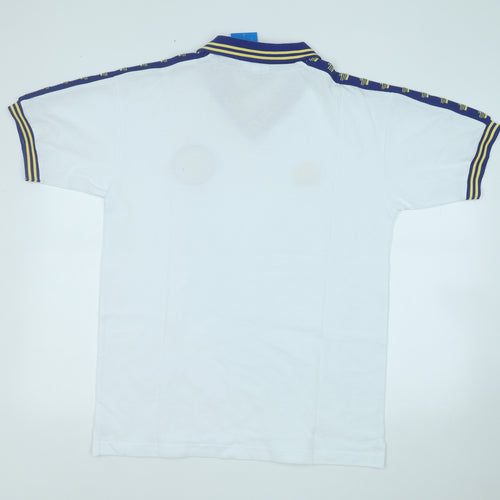 Admiral Mens White  Cotton  Polo Size L Collared  - Score Draw Leeds United Shirt