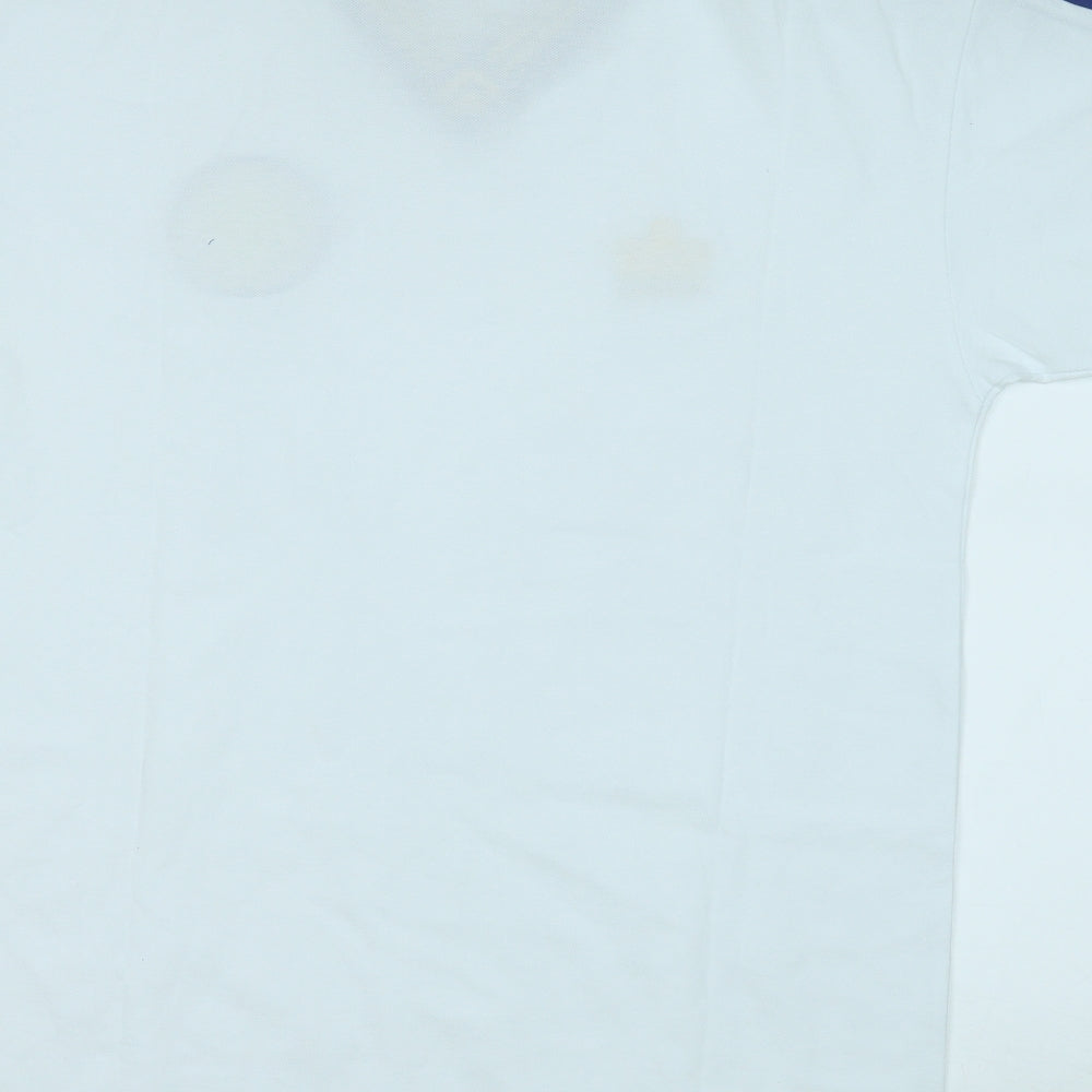Admiral Mens White  Cotton  Polo Size L Collared  - Score Draw Leeds United Shirt