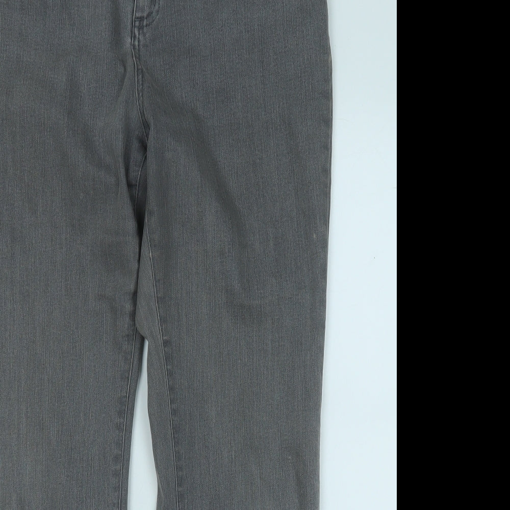 Per Una Womens Grey  Cotton Bootcut Jeans Size 14 L28 in Regular