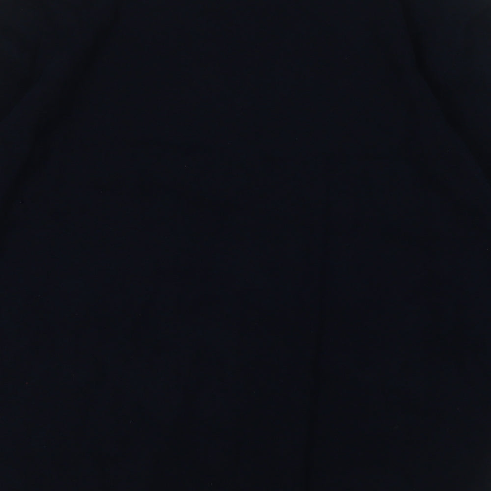 ACW85 Mens Blue Round Neck  Cotton Henley Jumper Size L