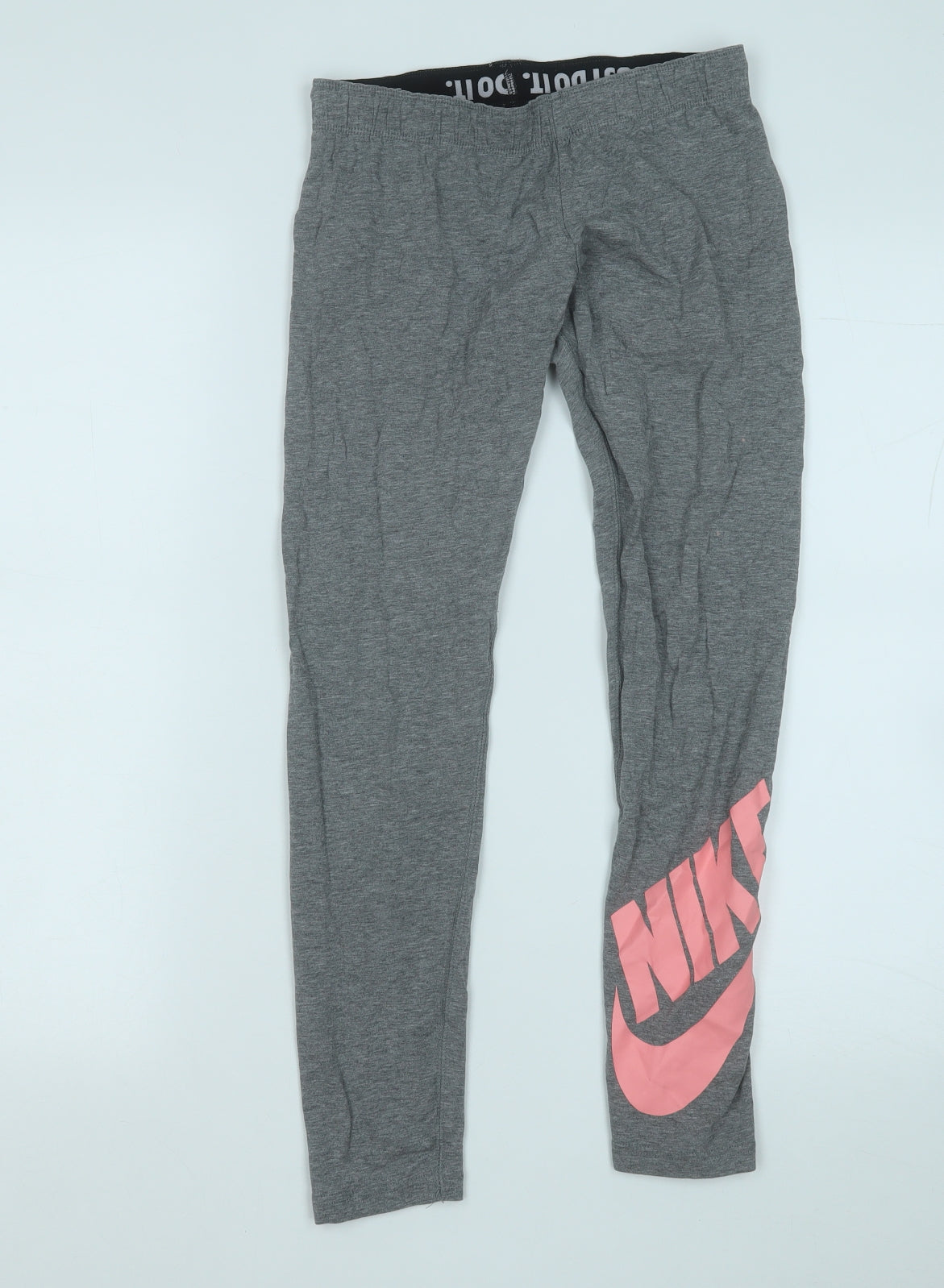 Nike Girls Grey  Cotton Sweatpants Trousers Size 12-13 Years  Regular