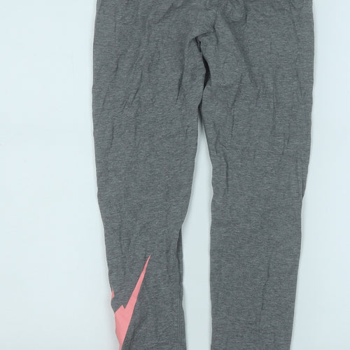 Nike Girls Grey  Cotton Sweatpants Trousers Size 12-13 Years  Regular