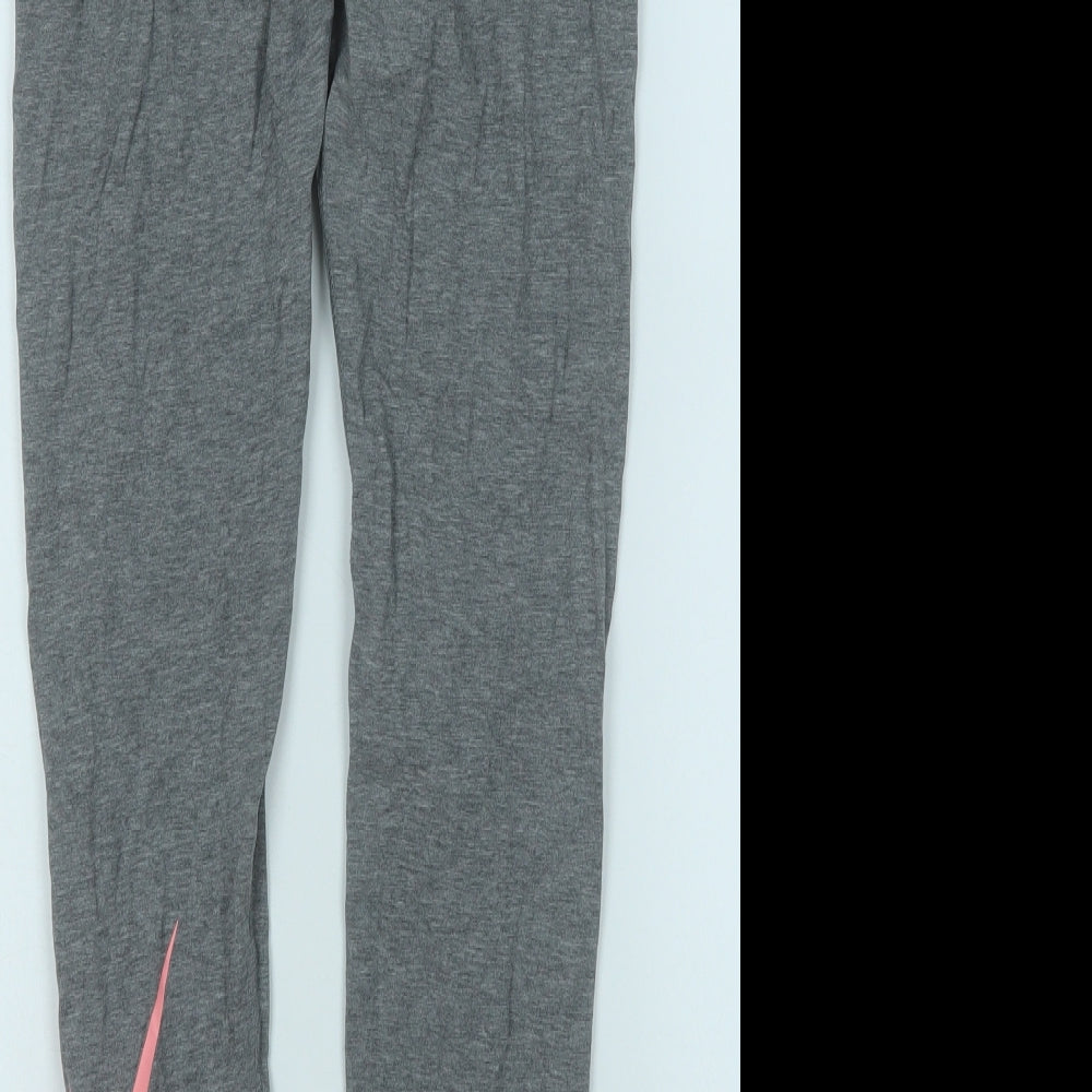Nike Girls Grey  Cotton Sweatpants Trousers Size 12-13 Years  Regular