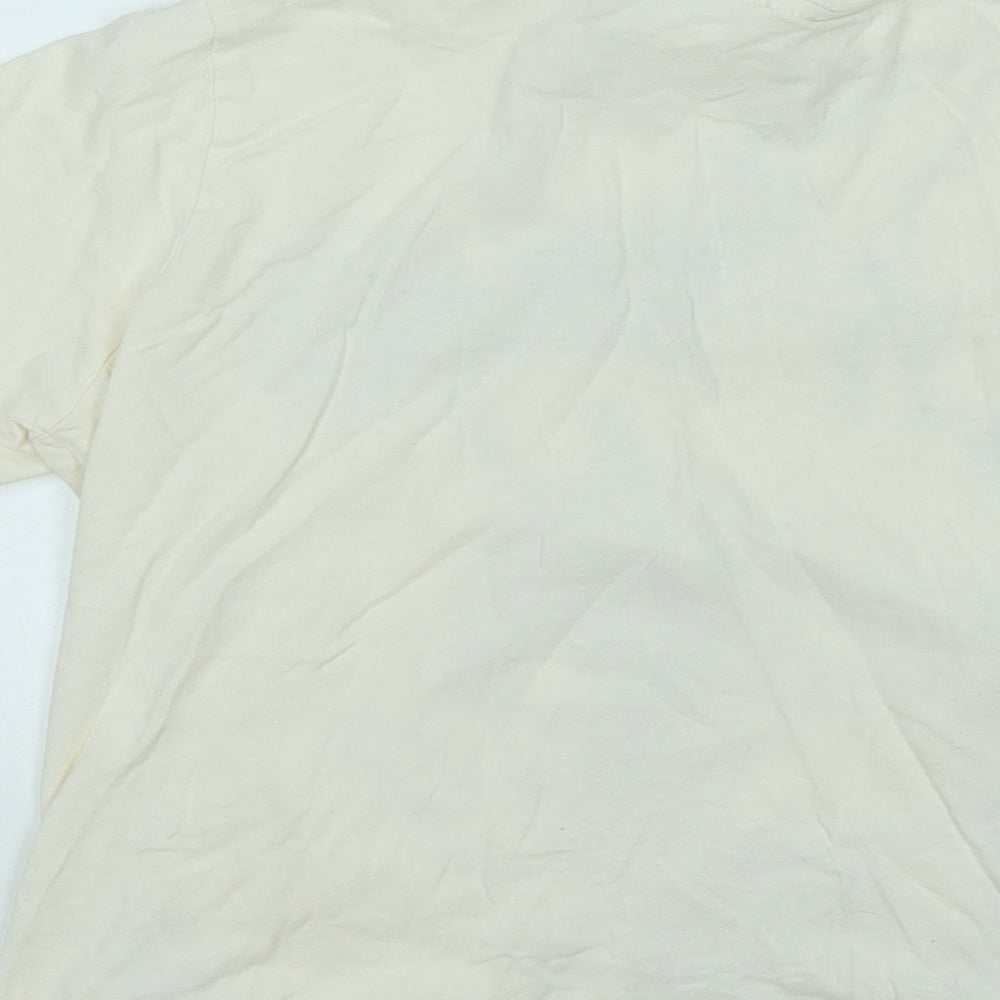 H&M Womens Yellow  Cotton Basic T-Shirt Size L Round Neck - Minnie Mouse