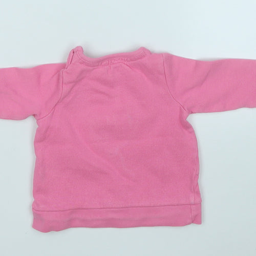 F&F Girls Pink  Cotton Pullover Jumper Size 0-3 Months