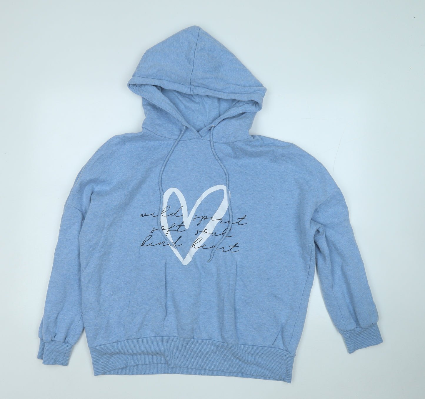 Papaya Womens Blue  Cotton Pullover Hoodie Size L