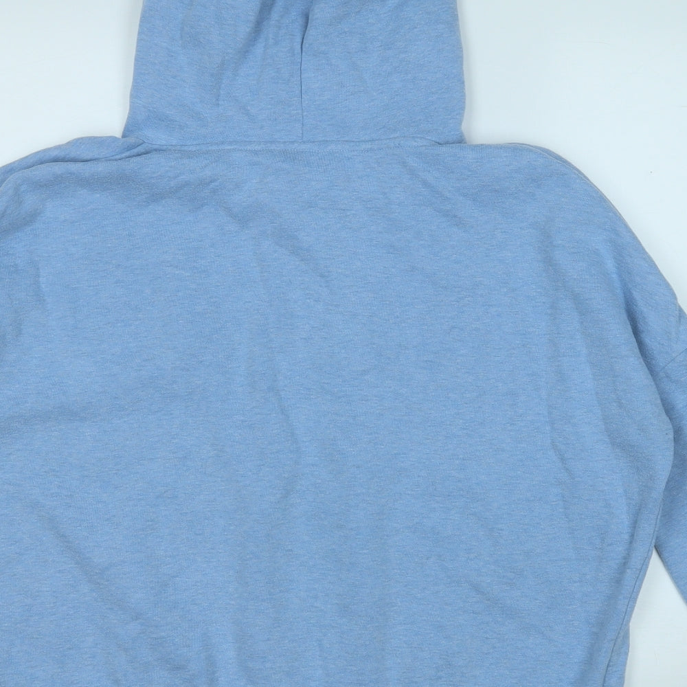 Papaya Womens Blue  Cotton Pullover Hoodie Size L