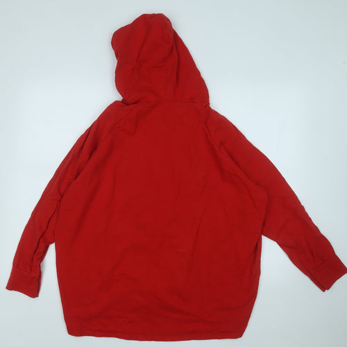 Studio Mens Red  Cotton Pullover Hoodie Size L