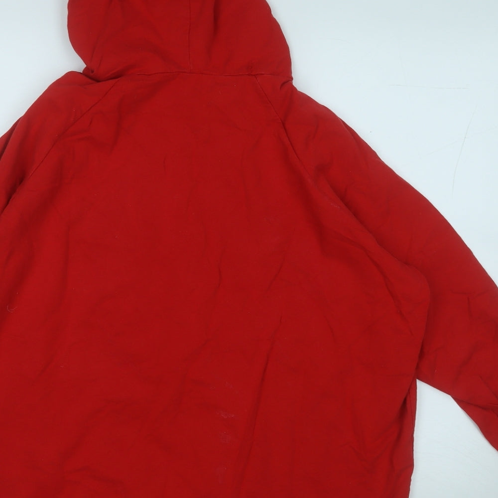 Studio Mens Red  Cotton Pullover Hoodie Size L
