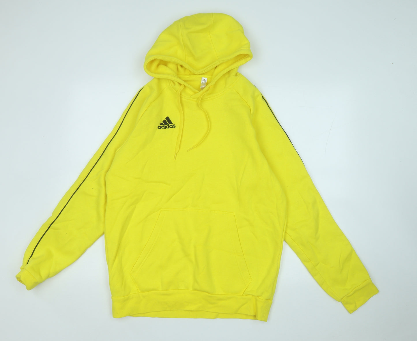 adidas Mens Yellow  Cotton Pullover Hoodie Size L